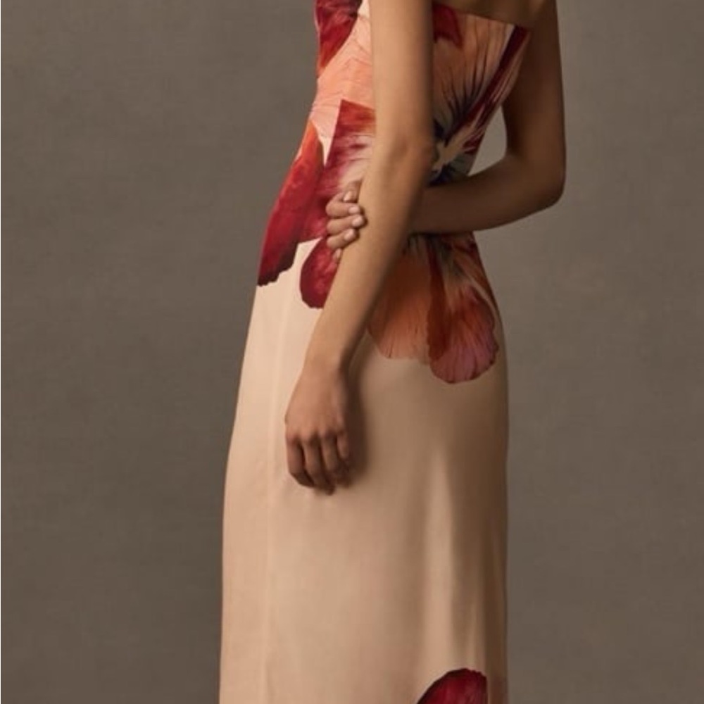 Anthropologie The Fleur Strapless Satin Maxi Slip Dress - Picture 6 of 7